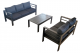 Sofagruppe/sittegruppe i aluminium (3-seter, 2-seter og bord) - sort - Sommerbutikken AS