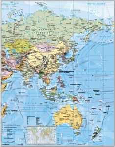 Sommerbutikken AS - Veggkart Asia 137x97cm