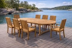 Hagemøbelsett Ostøy i teak med 8 stoler - Sommerbutikken.no