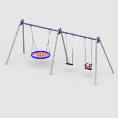 Huskestativ Trippel i stål for fugleredehuske og 2 stk. huskeseter - Sommerbutikken.no