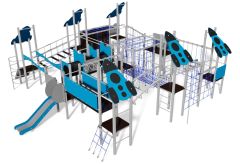 Klatreapparat/leketårn "Treningsstasjon for astronauter med sklie " - Sommerbutikken.no