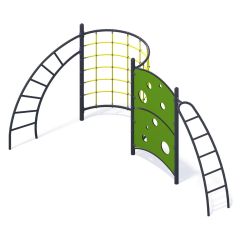 Klatrestativ med klatrevegg og klatrenett - Sommerbutikken.no