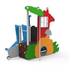 Leketårn med klatrevegg og sklie - Metall - Sommerbutikken.no