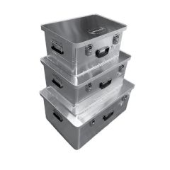 Sett med 3 stk Lettbokser for oppbevaring  - 1mm m/lås - Sommerbutikken AS