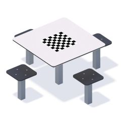 Sjakkbord utendørs med 4 seter - Sommerbutikken.no