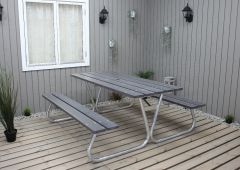 Sommerbutikken AS - Benkesett Picnic Stabil Askegrå