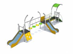 Sommerbutikken AS - Lekeplassapparat Rustfritt stål med rutsjebaner Dometo 3-2