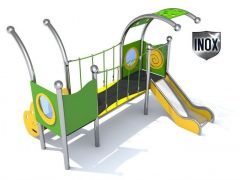 Sommerbutikken AS - Lekeplassapparat i rustfritt stål med rutsjebane
