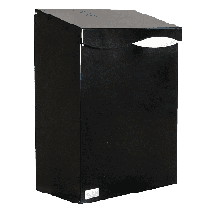 Postkasse formfin sørt/sølv med toppåpning - Sommerbutikken.no