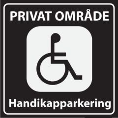 Sommerbutikken AS - Privatrettslig skilt - Handikap parkering