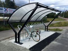 Sykkeltak Modell Vingen 8 Tubus (Klar til bruk på betongplattform)