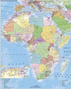 Sommerbutikken AS - Veggkart Afrika 119x97cm