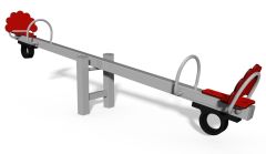 Vippehuske "Gårdsliv" i stål - 2 seter og ryggstøtte - Sommerbutikken.no