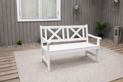 Hagebenk 2-seter hvit - Sommerbutikken.no