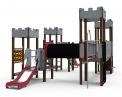 Leketårn Ridderslott - treverk - rød - Sommerbutikken.no
