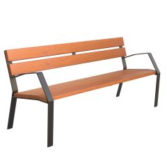 Parkbenk Citymax Oslo| 180 cm | Stål og tropisk tre | Sommerbutikken.no