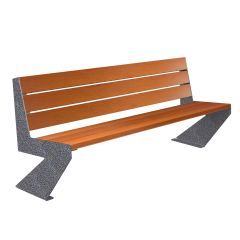 Parkbenk Citymax Zenit| 180 cm | Stål og tropisk tre | Sommerbutikken.no