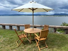 Sommerbutikken AS - Hagemøbelsett Jeløy med parasollhull og 4 stoler