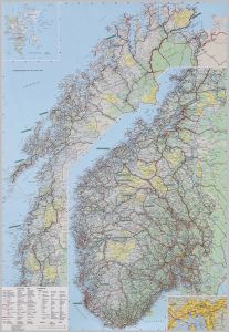 Norgeskart veggkart 70 x 100 cm