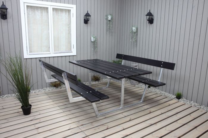 Sommerbutikken AS - Benkesett Picnic Rustik med rygg