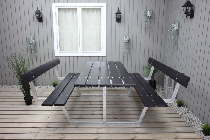 Sommerbutikken AS - Benkesett Picnic Rustik med rygg