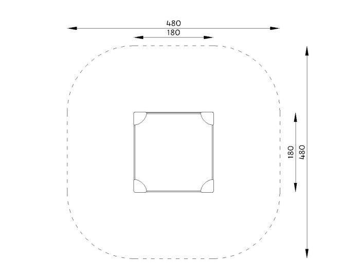 Firkantet sandkasse - 1,8m - Sommerbutikken.no