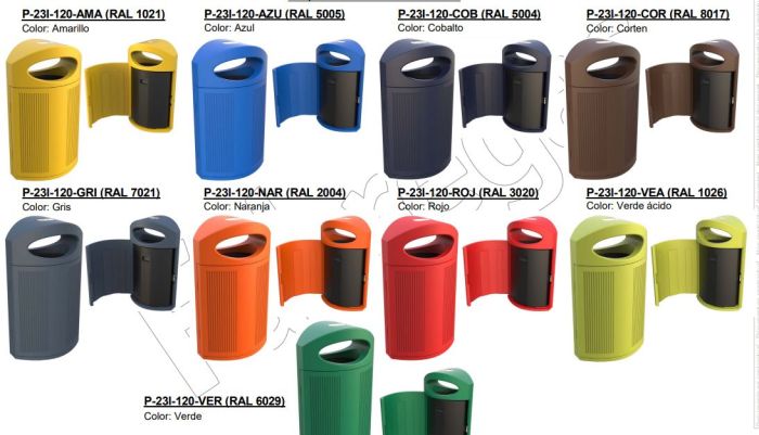 Sommerbutikken AS - Avfallsbeholder Ibiza 120L Farger