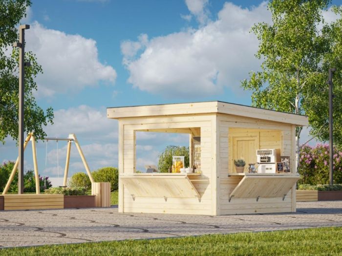 Kioskbod Lenna 8,3kvm sett 306 - Sommerbutikken.no