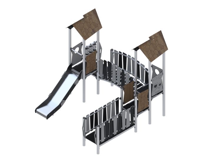 Leketårn med to tårn og sklie SMB-ZZCW-0004 - Sommerbutikken AS