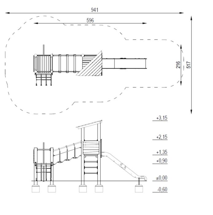 Leketårn Robinia - Modell 2 - sommerbutikken.no