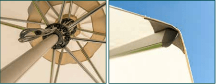 Parasoll Hurricane Aluminium - Natural Ø300cm - Sommerbutikken AS