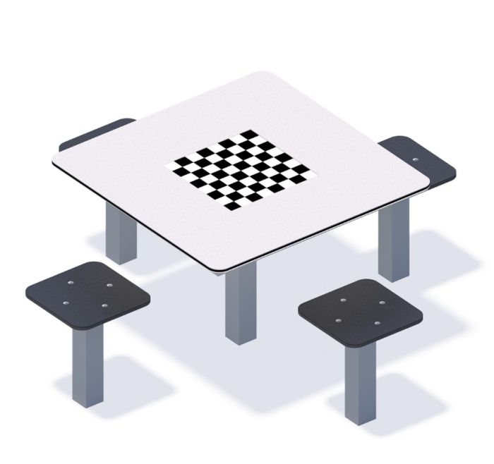 Sjakkbord utendørs med 4 seter - Sommerbutikken.no