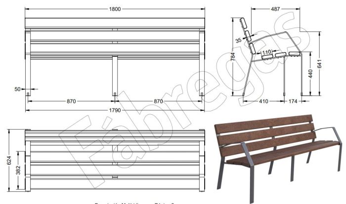 Sommerbutikken AS - Parkbenk Elegance Resirkulert