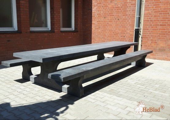 Sommerbutikken AS - Parkmøbelsett XL i betong HeBlad