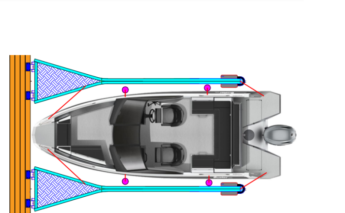 8 meter Utrigger/Båtbom AluHaven i aluminium/kjernefuru