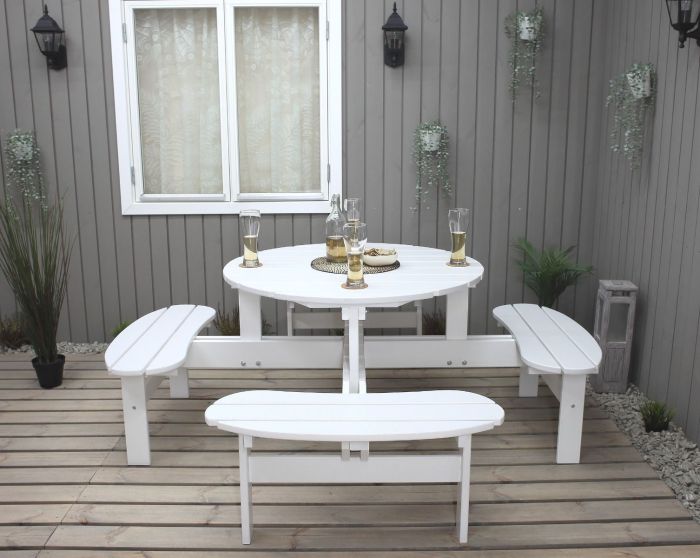 Benkesett Picnic-sett rundt - Somerbutikken.no