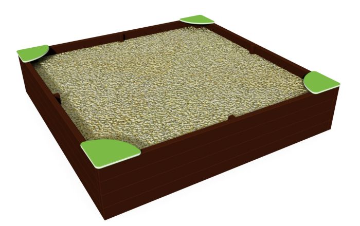 Firkantet sandkasse ECO - 2,06m - Sommerbutikken.no