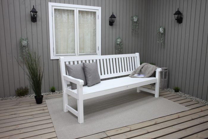 Hagebenk Brooklyn Hvit - Sommerbutikken.no