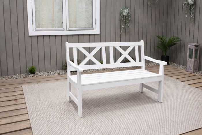 Hagebenk 2-seter hvit - Sommerbutikken.no