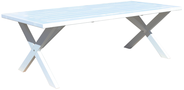 Hagebord Melbourne 220x100cm - Hvit - Sommerbutikken.no