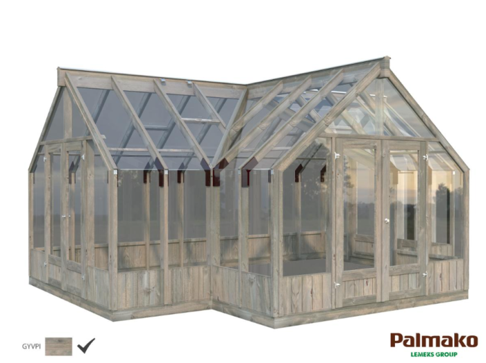 Hagestue Emilia 19,1 m2 i glass/tre - Sommerbutikken.no