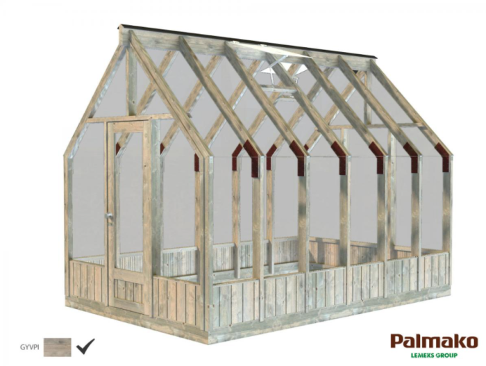 Hagestue Emilia 8,2 m2 i glass/tre - Sommerbutikken AS