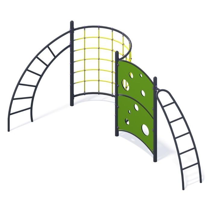 Klatrestativ med klatrevegg og klatrenett - Sommerbutikken.no