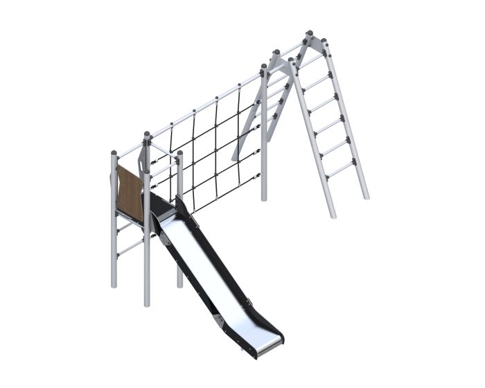 Klatrestativ med sklie SMB-ZZCW-0007 Wood - Sommerbutikken AS