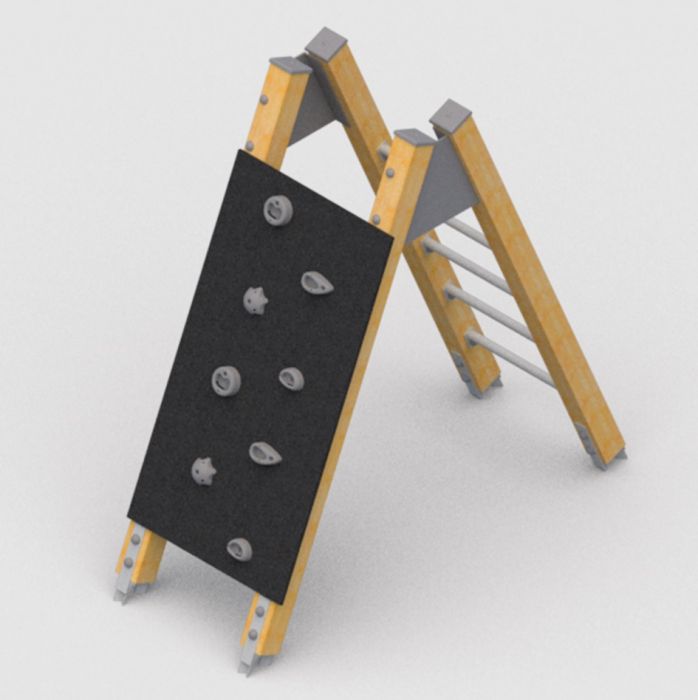 Klatrestativ med klatrevegg og klatrestige - Sommerbutikken.no