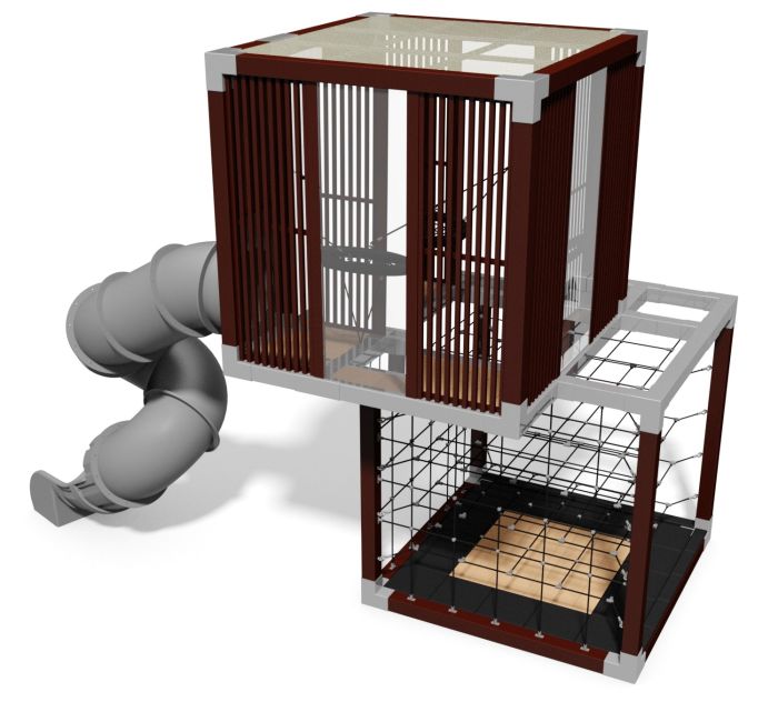 Lekeapparat Box modell 3 - Mørk limtre i furu - Sommerbutikken.no