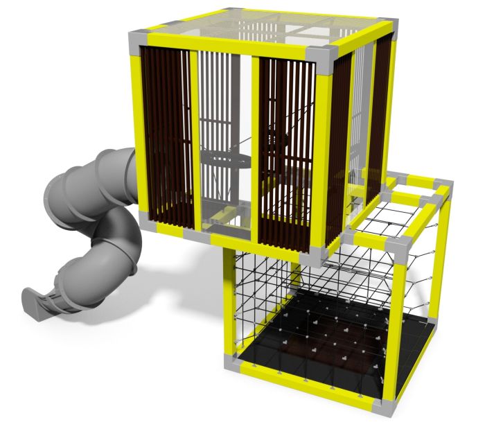 Lekeapparat Box modell 3 - Metall -Gul - Sommerbutikken.no