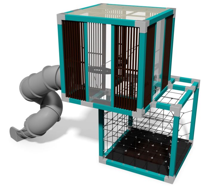 Lekeapparat Box modell 3 - Metall -Turkis - Sommerbutikken.no