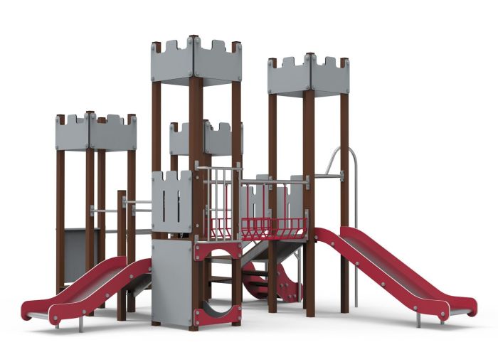 Leketårn Ridderborg - Treverk - rød - Sommerbutikken.no