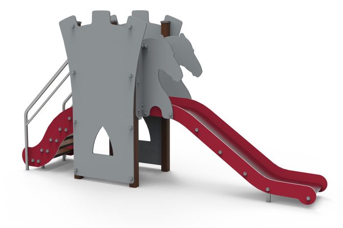 Leketårn Ridderhest - Metall - rød - Sommerbutikken.no